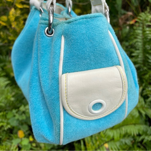 SOLD ELSEWHERE RARE JUICY COUTURE Bag TRUST FUND in blue terrycloth 😻wallet SET - Picture 5 of 14